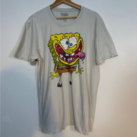 SpongeBob SquarePants Distorted Graphic Tee Men’s Size L - Picture 2 of 5